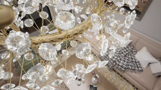 ykolupty Gold Sputnik Chandelier, 12-Light Mid-Century Modern